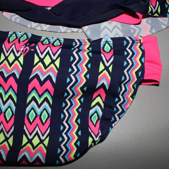 Multi Color 2 Pcs Justice Bikini Swimsuit Size 14 - Picture 10 of 11
